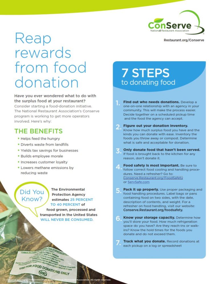 Seven steps to safely donate leftover food