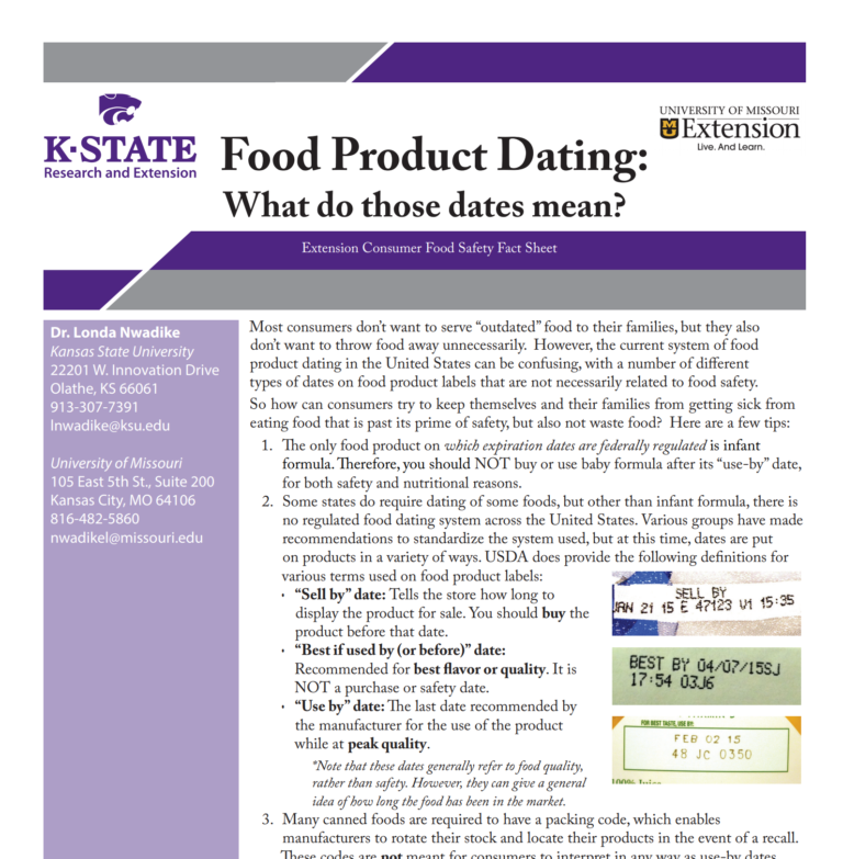 Food product dating: What do those dates mean?